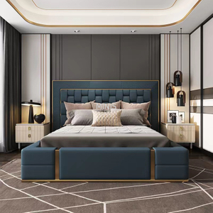 Hotel/hogar muebles de dormitorio moderno adulto cama doble grande