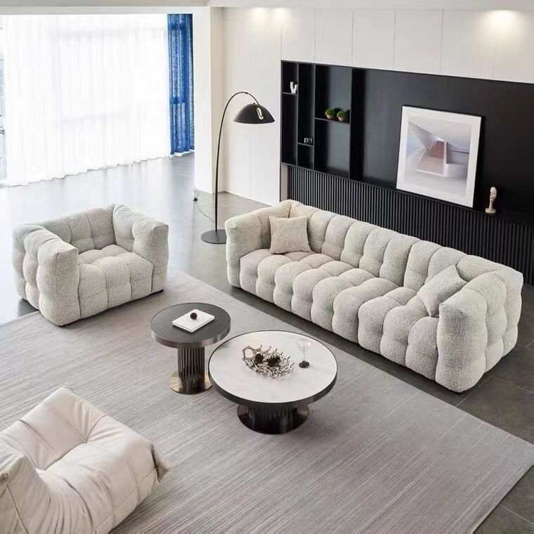 Sofá seccional moderno del terciopelo gris de la espuma de la memoria de la sala de estar