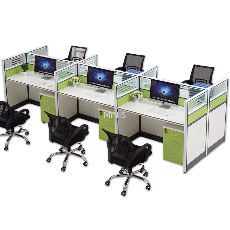 Estación de trabajo modular del cubículo del escritorio de la oficina del personal con la partición