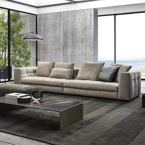 Sofá de sala de estar moderno sofá grande cómodo de tela gris