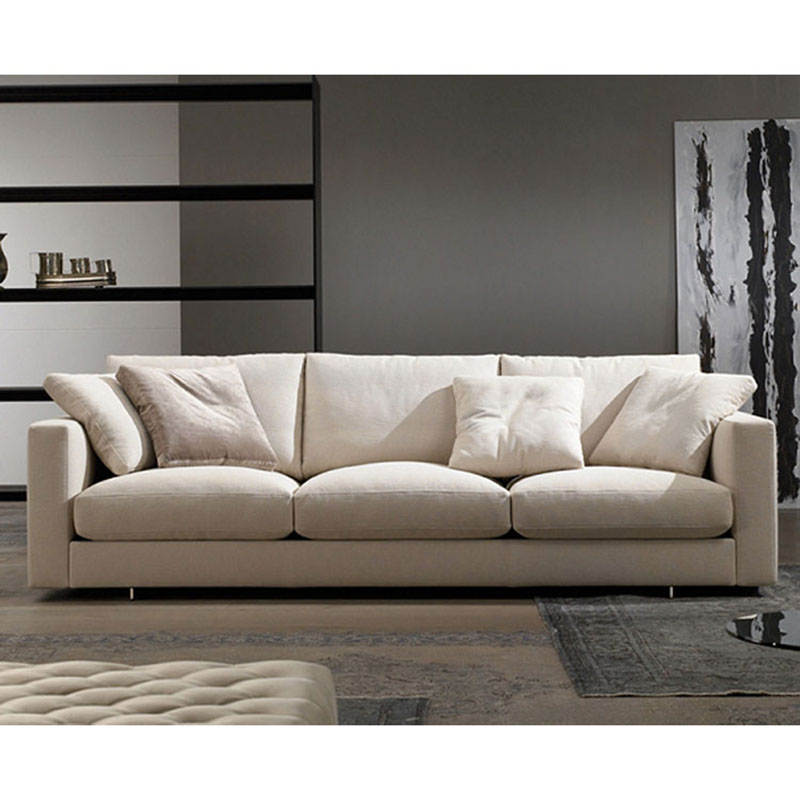 Sofá de sala de estar moderno sofá grande cómodo de tela gris