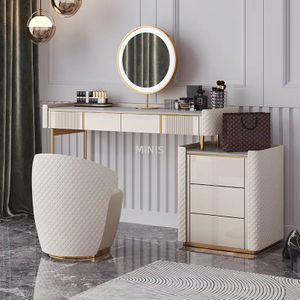 Dormitorio de aderezo elegante blanco con cajones/espejos