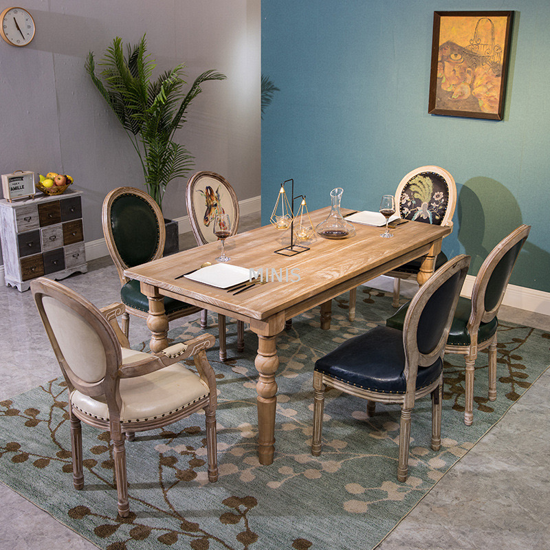 Muebles de comedor de estilo americano mesa de madera con silla