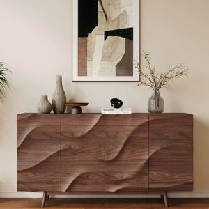 Aparador de madera utilizado como gabinete de almacenamiento de vivienda/comedor