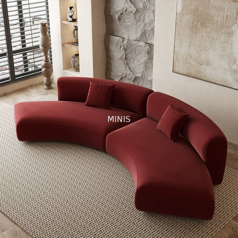 Sofá de terciopelo de salón/sala de estar con sillas individuales