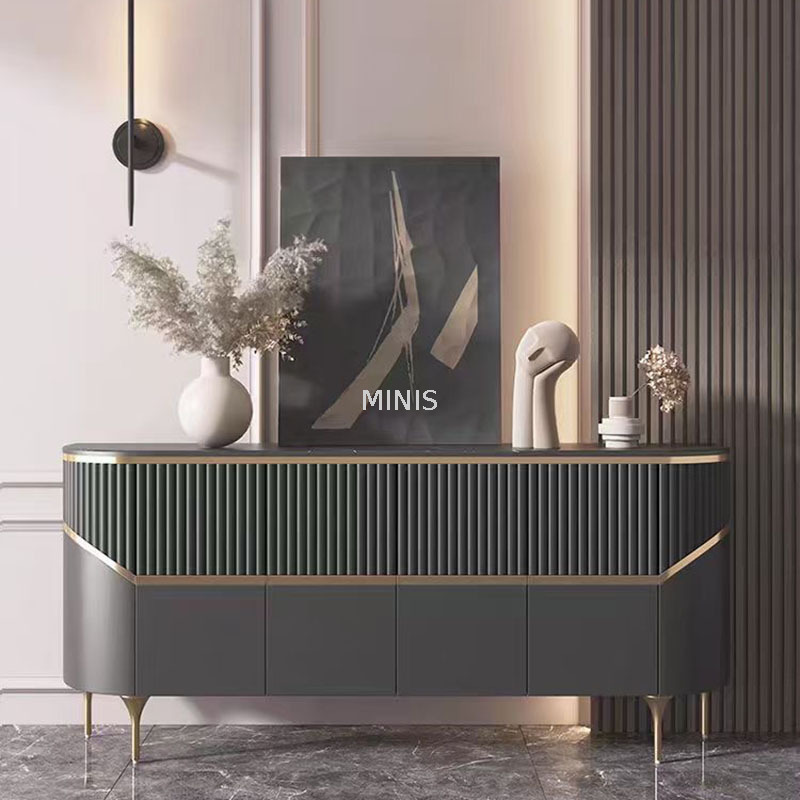 Sala de estar moderna bonita lisas negras con top de mármol